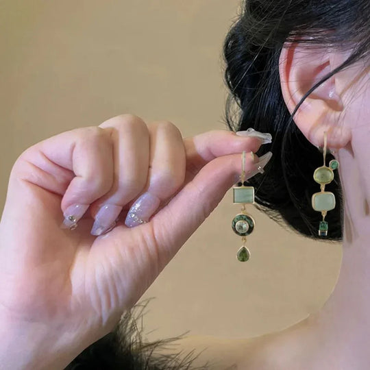 Classic Vintage Charm Green Earrings