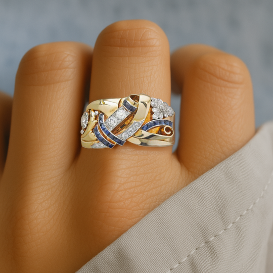 Classic Vintage Gold Zirconia Ring