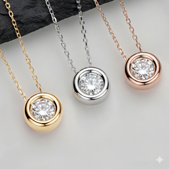 Silver Moissanite Pendant Necklace