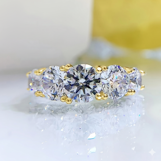Five-Stone Moissanite Silver Ring