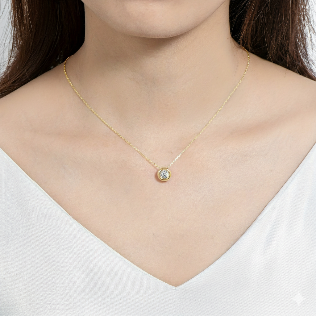 Silver Moissanite Pendant Necklace
