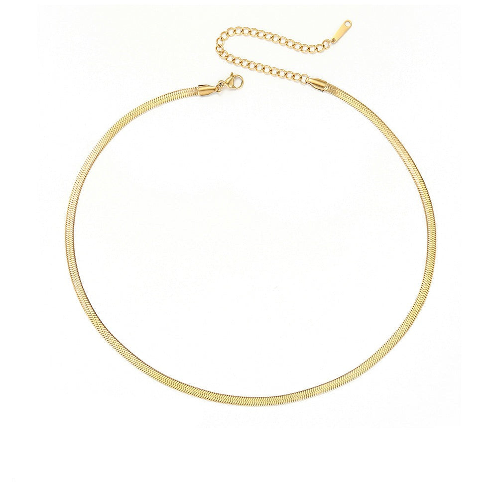 Stella Polished Herringbone Chain Necklace