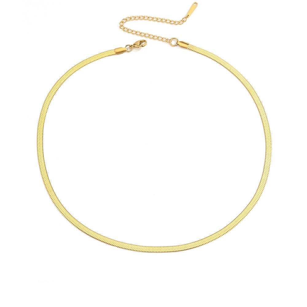 Stella Polished Herringbone Chain Necklace