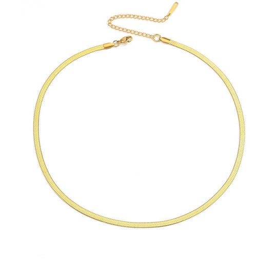 Stella Polished Herringbone Chain Necklace