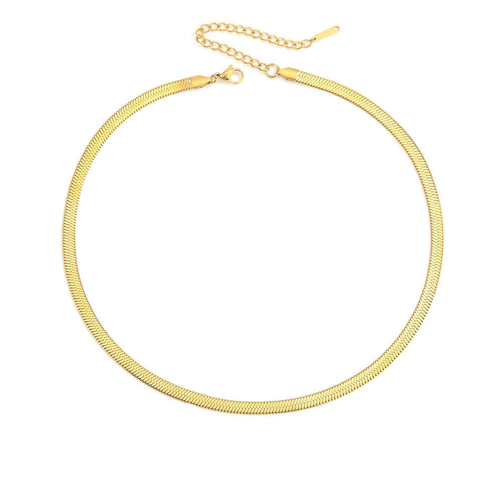 Stella Polished Herringbone Chain Necklace