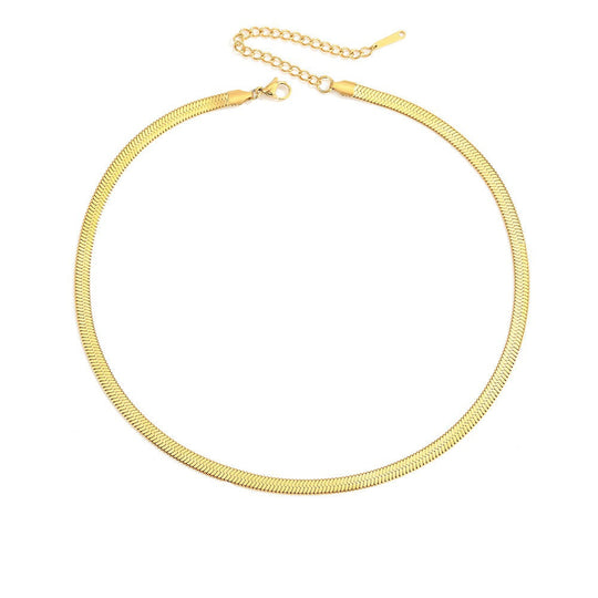 Stella Polished Herringbone Chain Necklace
