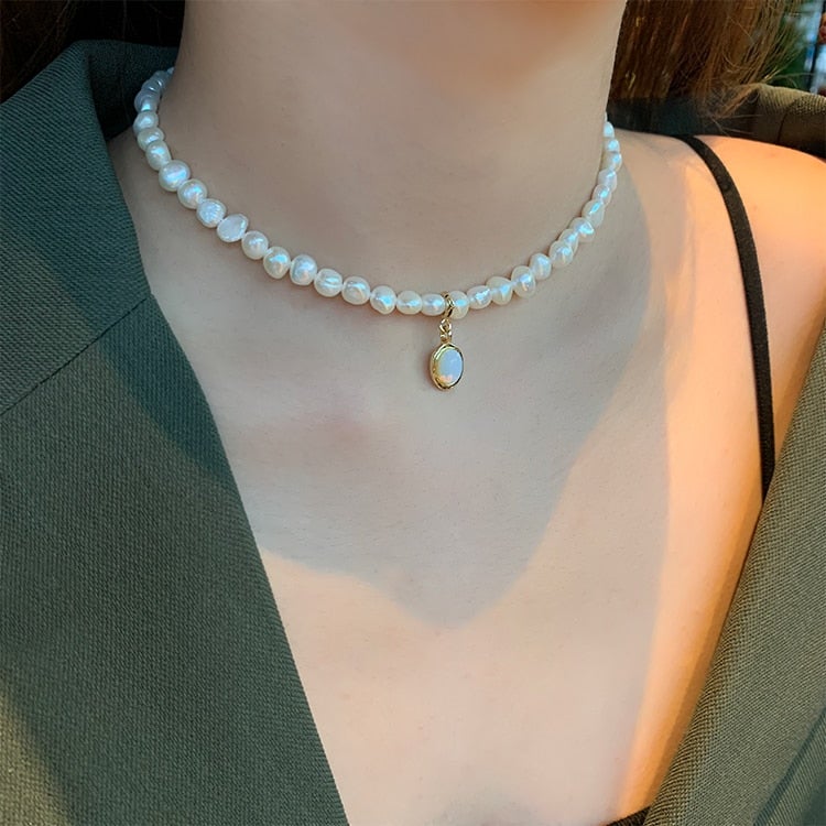 Moonlit Mist Gem Necklace