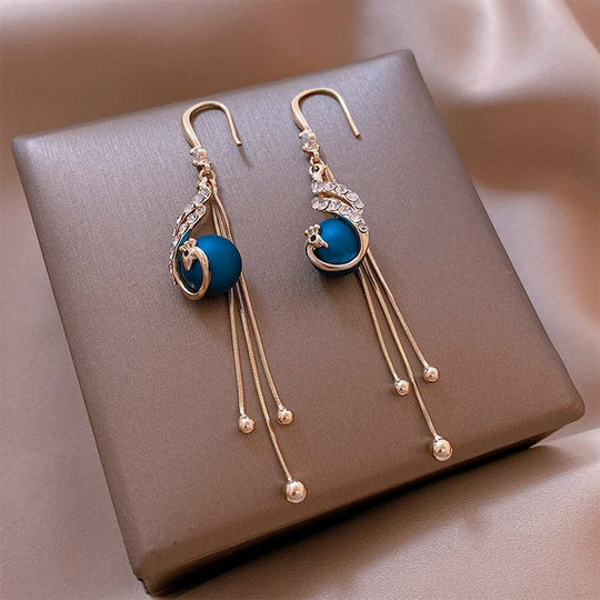 Blue Gleam Beaded Earrings