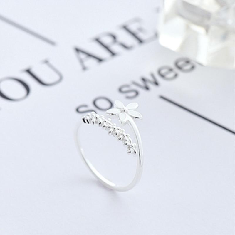 Adjustable Enamel Wildflower Art Ring