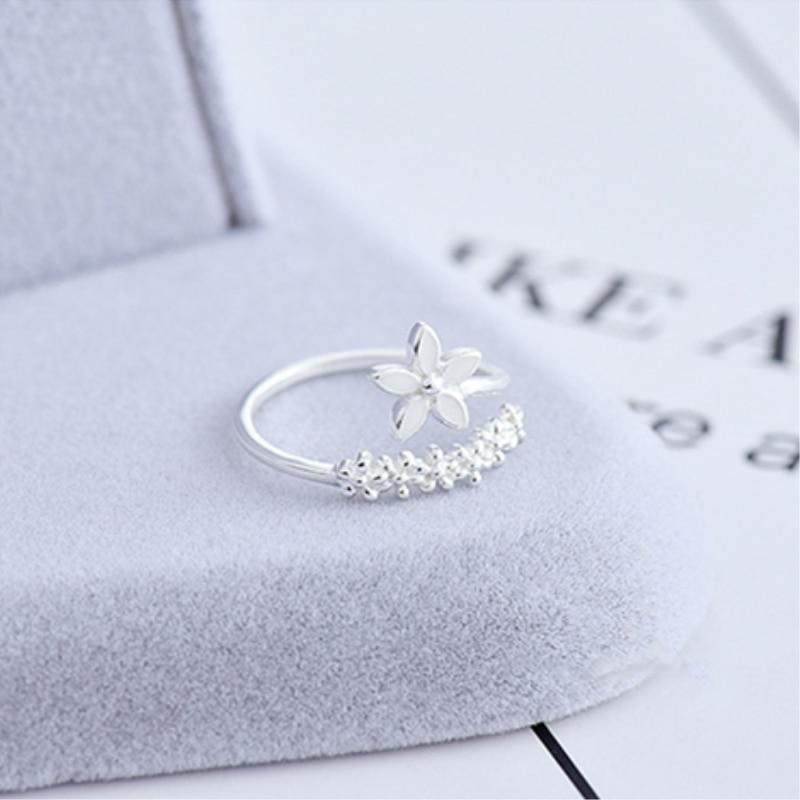 Adjustable Enamel Wildflower Art Ring