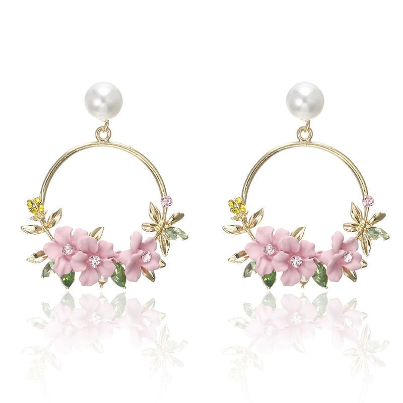 Elegant Gold & Pearl Drop Earrings