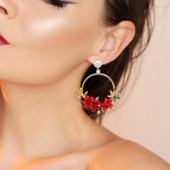 Elegant Gold & Pearl Drop Earrings