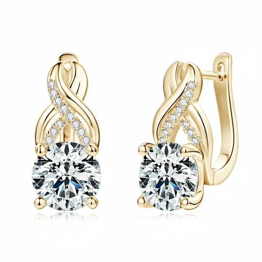 Round Silver 8mm Moissanite Earrings