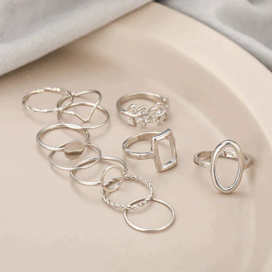 Vintage Silver Ring Set – 11 Pieces