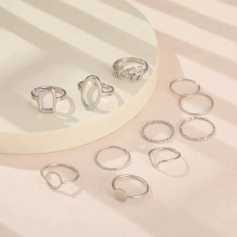 Vintage Silver Ring Set – 11 Pieces