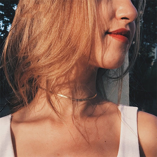 Stella Polished Herringbone Chain Necklace
