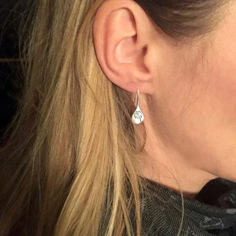 Dandelion Leaf Silver Earrings