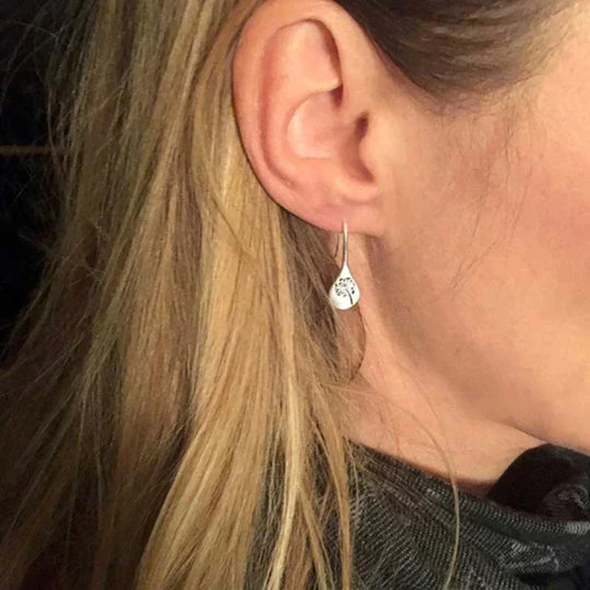 Dandelion Leaf Silver Earrings