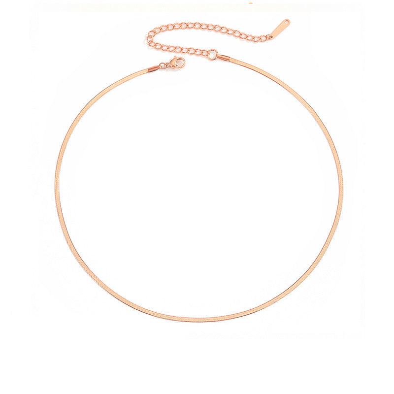 Stella Polished Herringbone Chain Necklace
