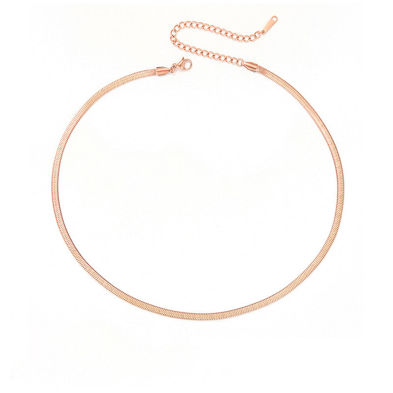 Stella Polished Herringbone Chain Necklace