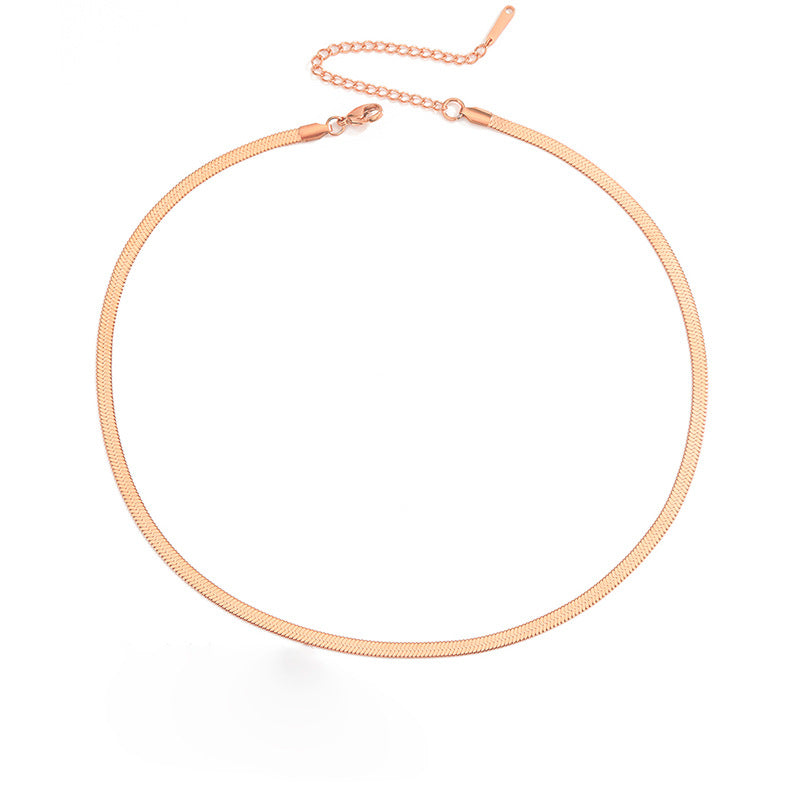 Stella Polished Herringbone Chain Necklace