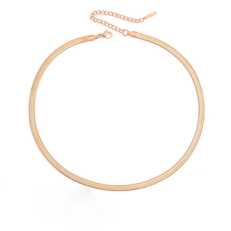 Stella Polished Herringbone Chain Necklace