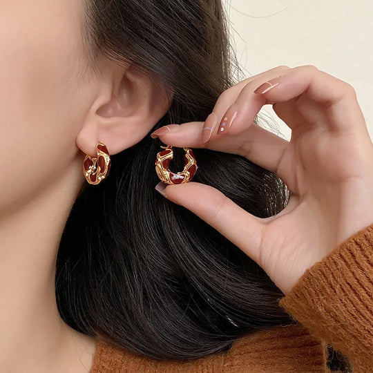 Elegant Rhinestone Hoop Earring