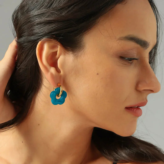 Zara Floral Blossom Hoop Earrings