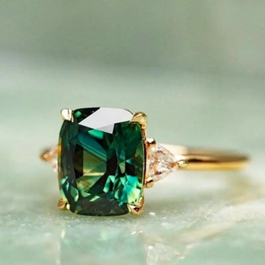 Refined Square Emerald Ring