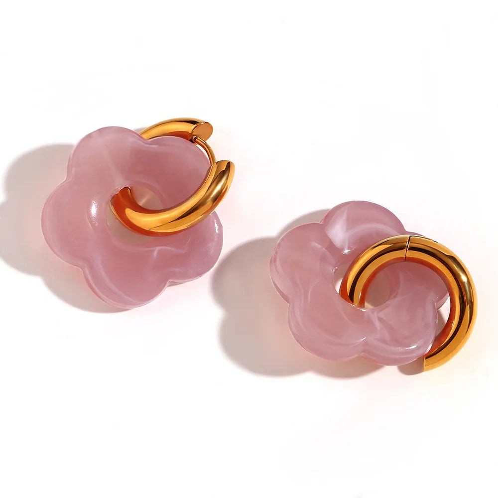 Zara Floral Blossom Hoop Earrings