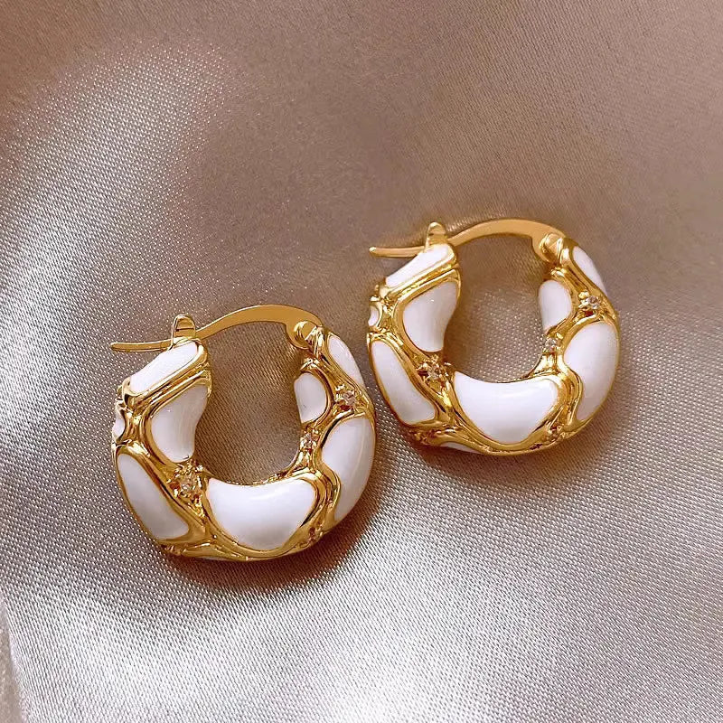 Elegant Rhinestone Hoop Earring