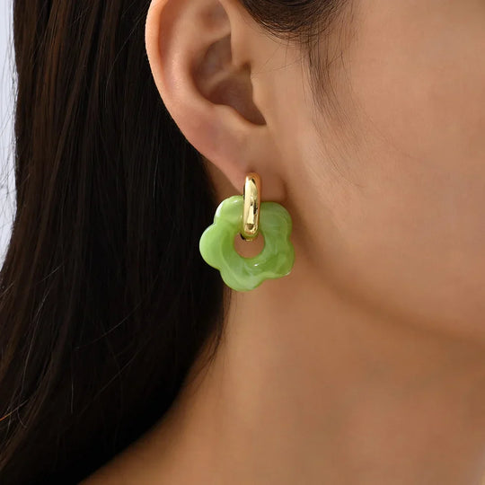 Zara Floral Blossom Hoop Earrings