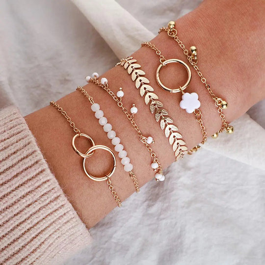 Boho-Inspired Gold Bracelet Set