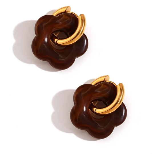 Zara Floral Blossom Hoop Earrings