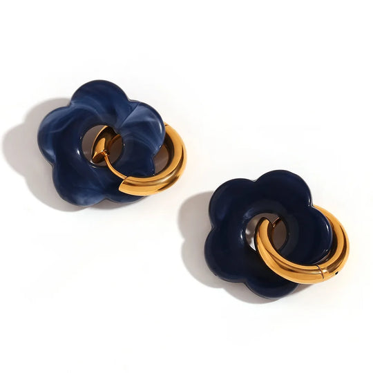 Zara Floral Blossom Hoop Earrings