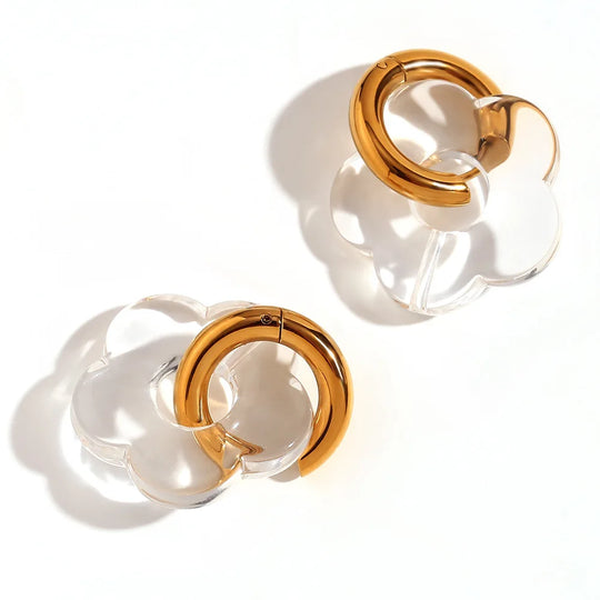 Zara Floral Blossom Hoop Earrings