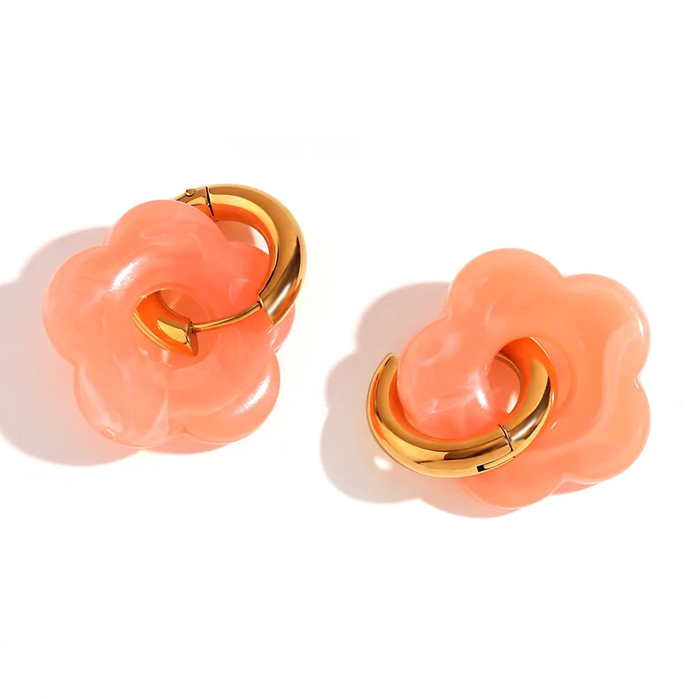 Zara Floral Blossom Hoop Earrings