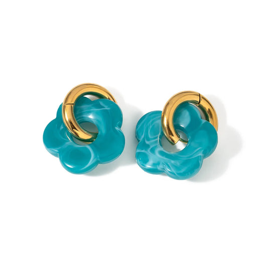 Zara Floral Blossom Hoop Earrings