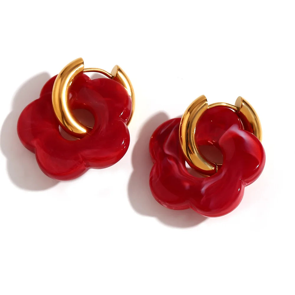 Zara Floral Blossom Hoop Earrings