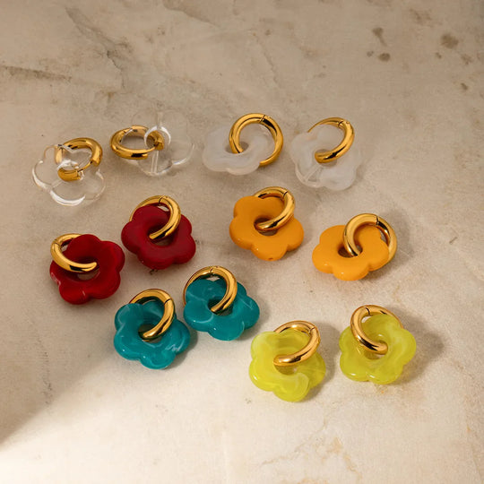 Zara Floral Blossom Hoop Earrings
