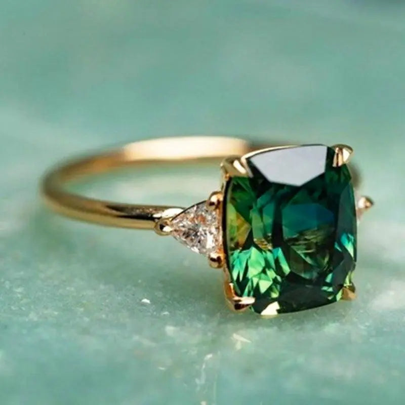 Refined Square Emerald Ring