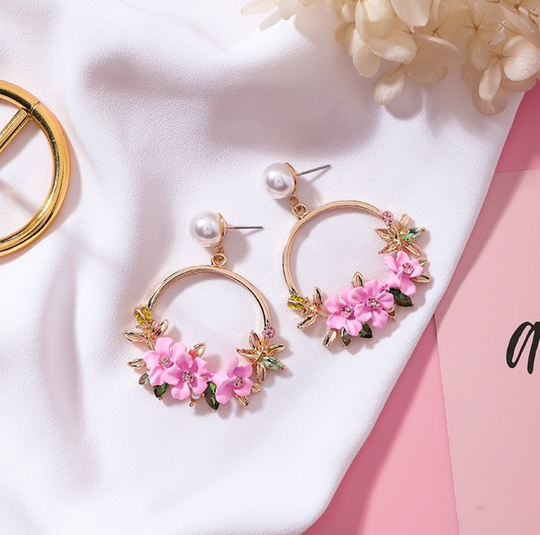 Elegant Gold & Pearl Drop Earrings