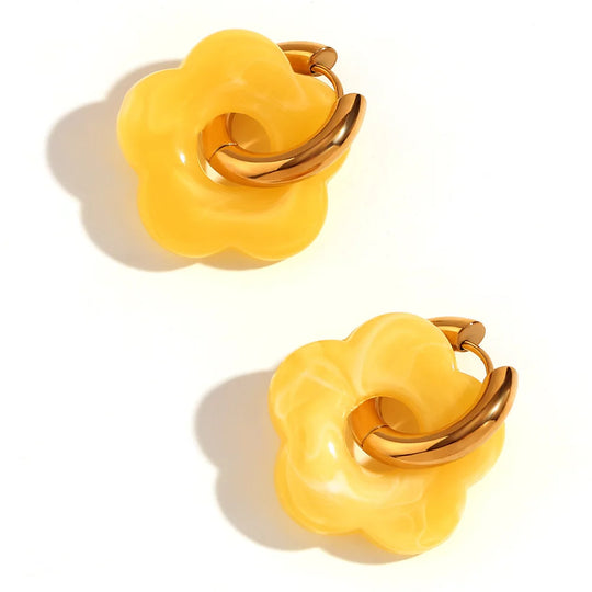 Zara Floral Blossom Hoop Earrings