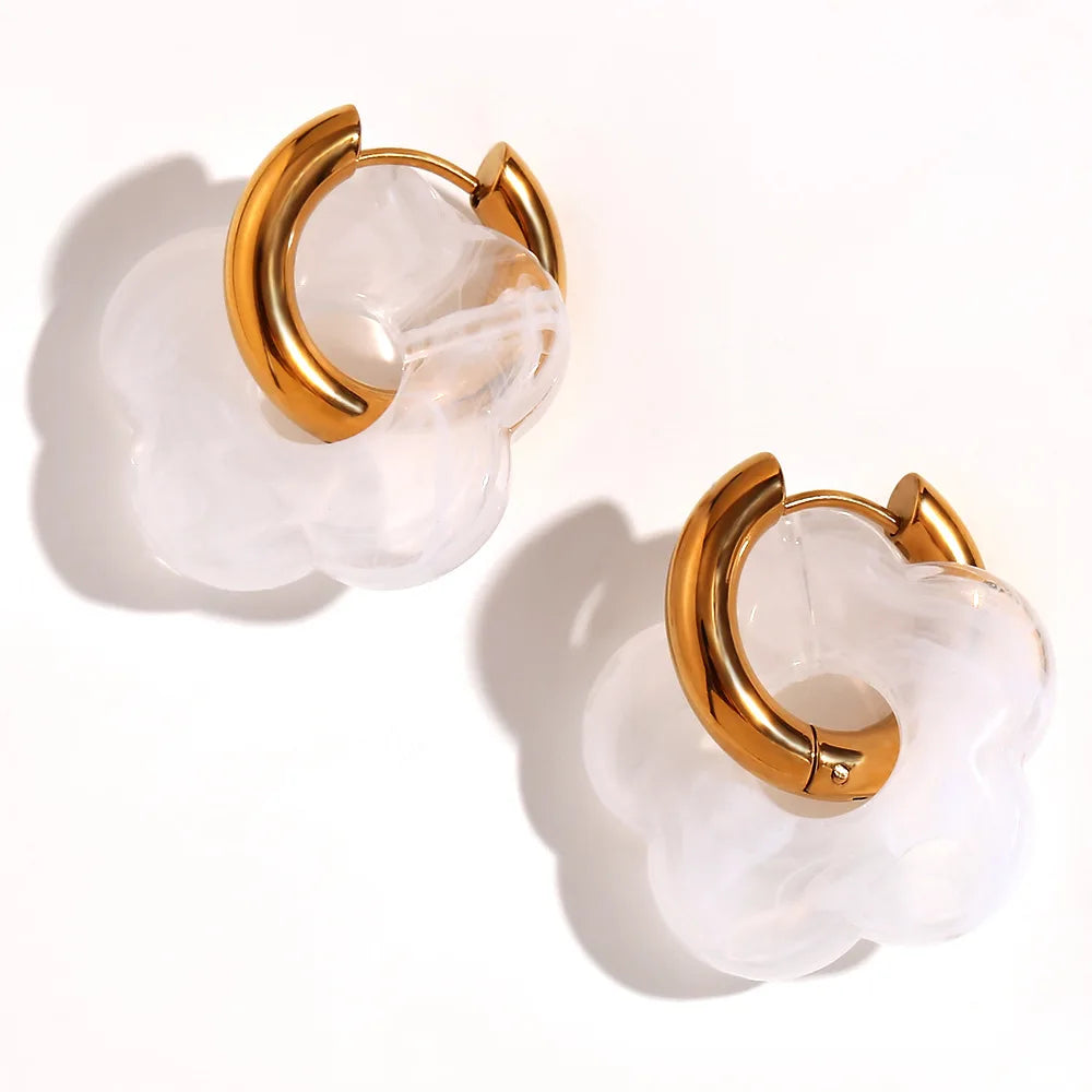 Zara Floral Blossom Hoop Earrings