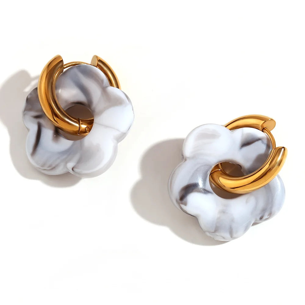 Zara Floral Blossom Hoop Earrings