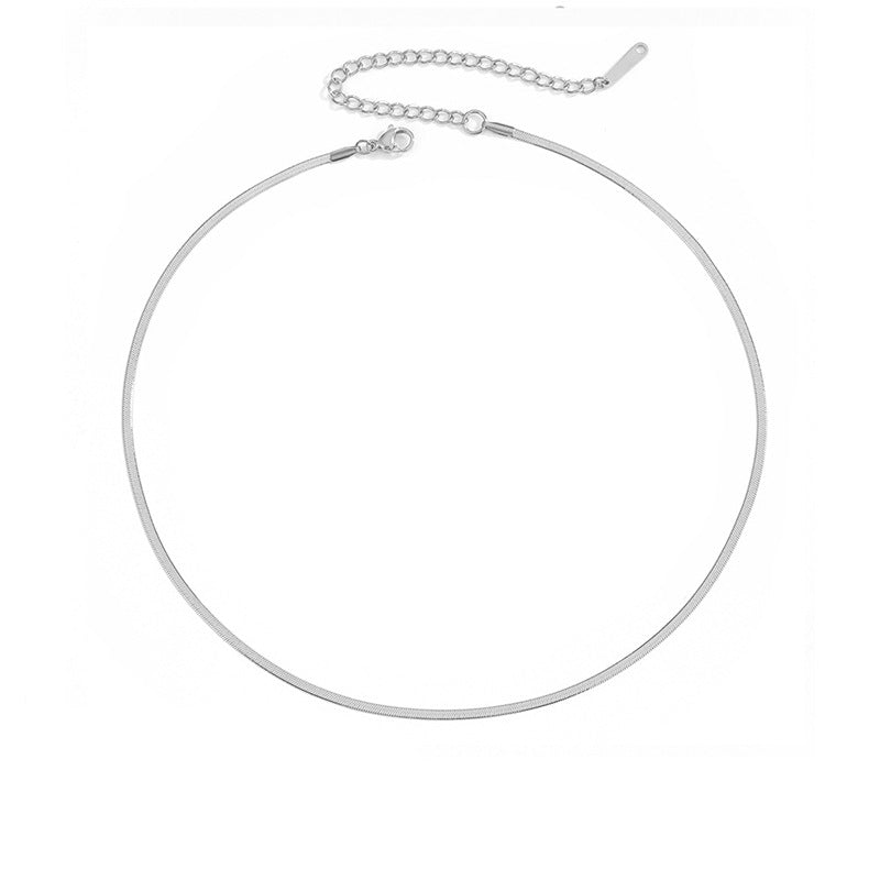 Stella Polished Herringbone Chain Necklace