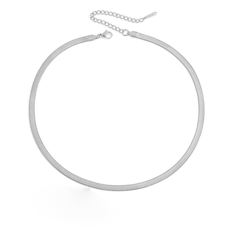 Stella Polished Herringbone Chain Necklace