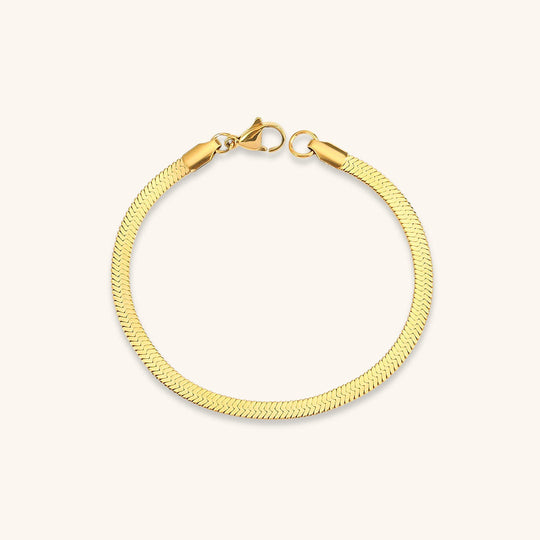 Vida Minimalist Gold Herringbone Bracelet