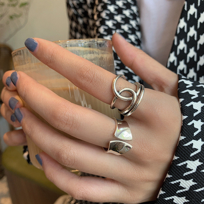 Bold Silver Twist Thumb Ring