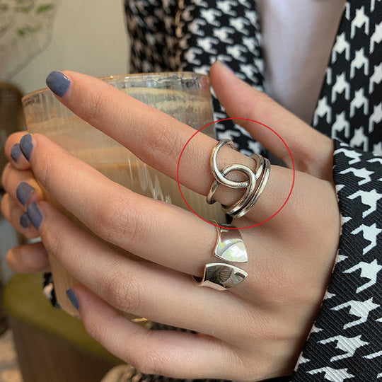 Bold Silver Twist Thumb Ring